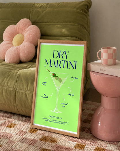 SENT Studio - Cocktail Poster No. 50 - framed print in a styled room