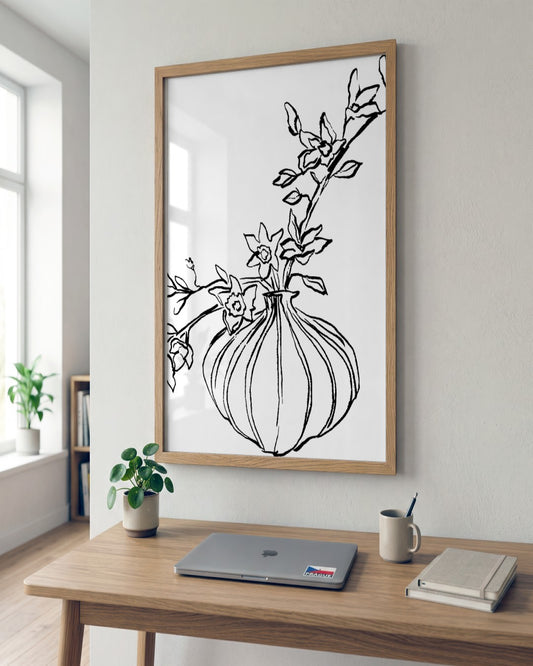 SENT Studio - Blooming Flowers Poster No. 14 - framed print in a styled room