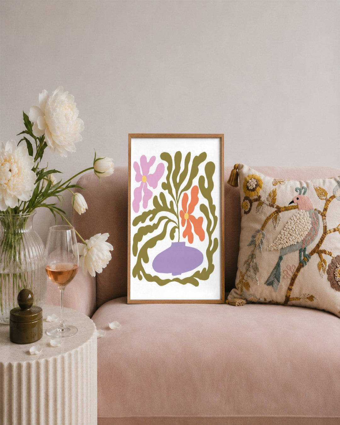 SENT Studio - Blooming Flowers Poster No. 49 - framed print in a styled room