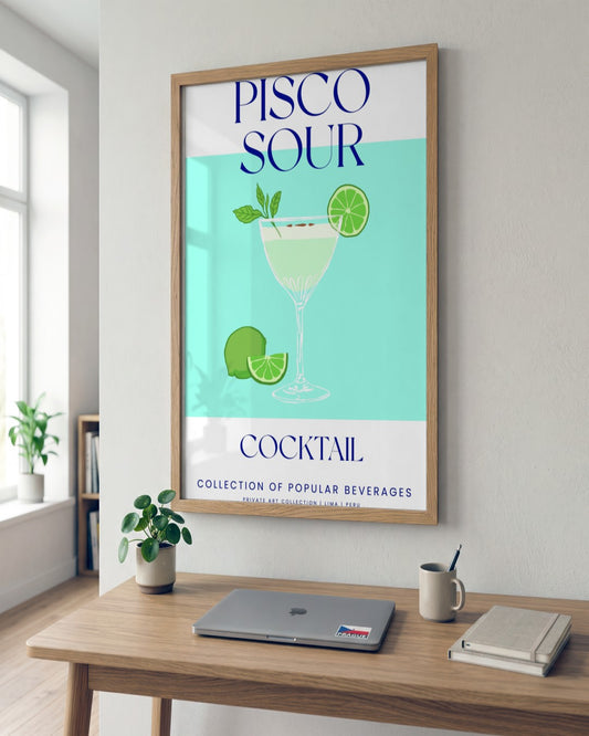 SENT Studio - Cocktail Poster No. 18 - framed print in a styled room