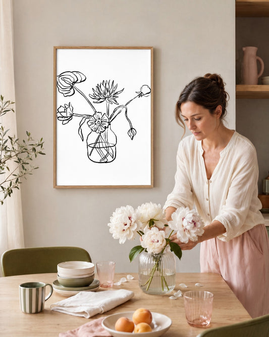 SENT Studio - Blooming Flowers Poster No. 35 - framed print in a styled room