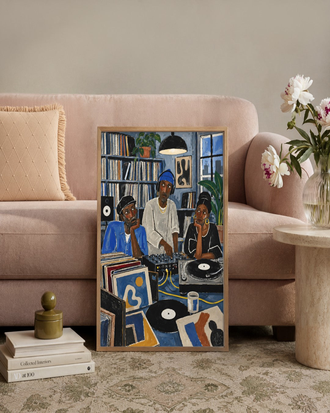 John Smart - Vinyl Club - framed print in a styled room