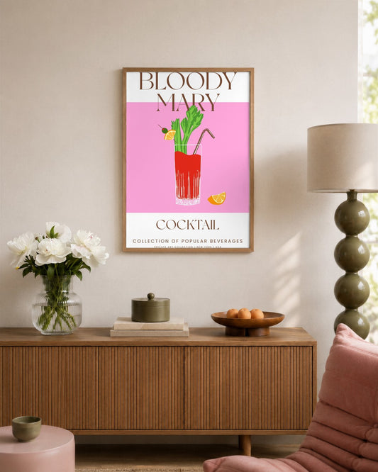 SENT Studio - Cocktail Poster No. 31 - framed print in a styled room