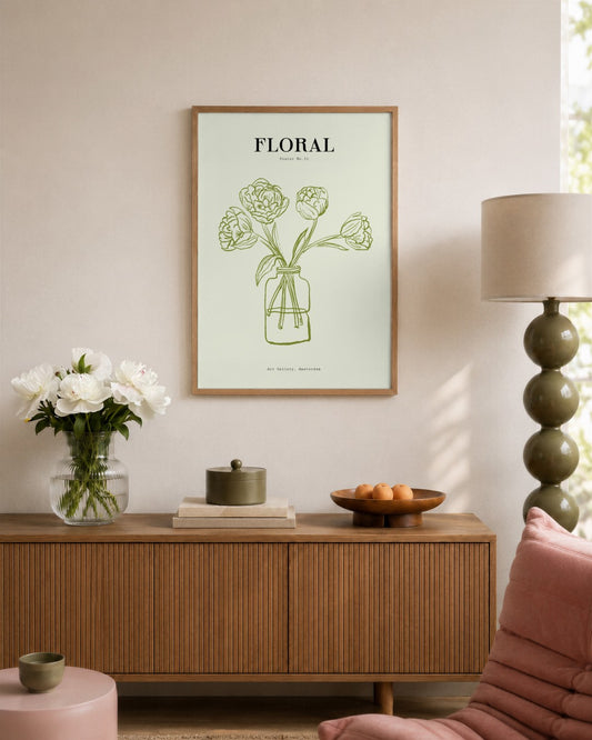 SENT Studio - Blooming Flowers Poster No. 31 - framed print in a styled room