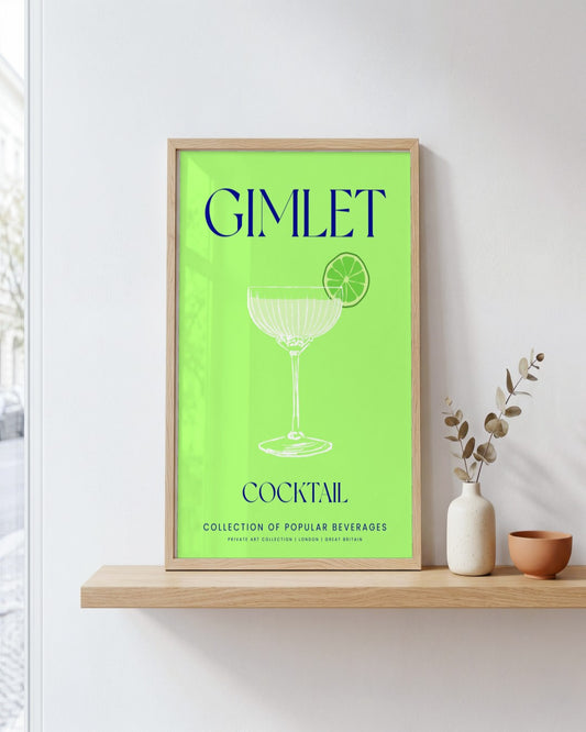 SENT Studio - Cocktail Poster No. 10 - framed print in a styled room