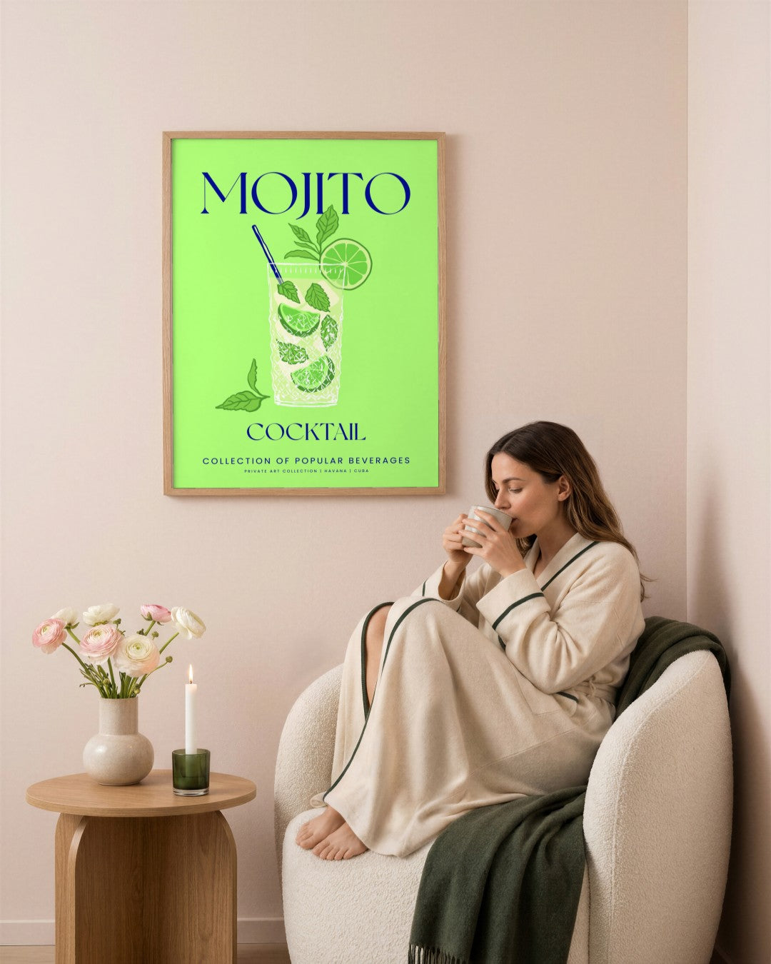 SENT Studio - Cocktail Poster No. 5 - framed print in a styled room