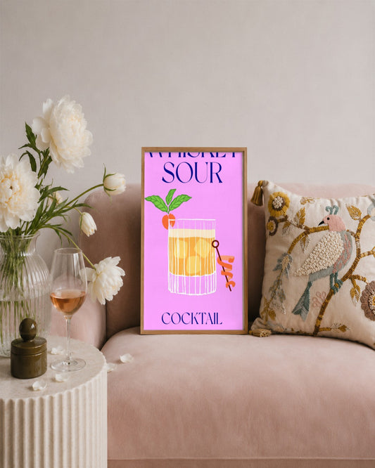 SENT Studio - Cocktail Poster No. 21 - framed print in a styled room