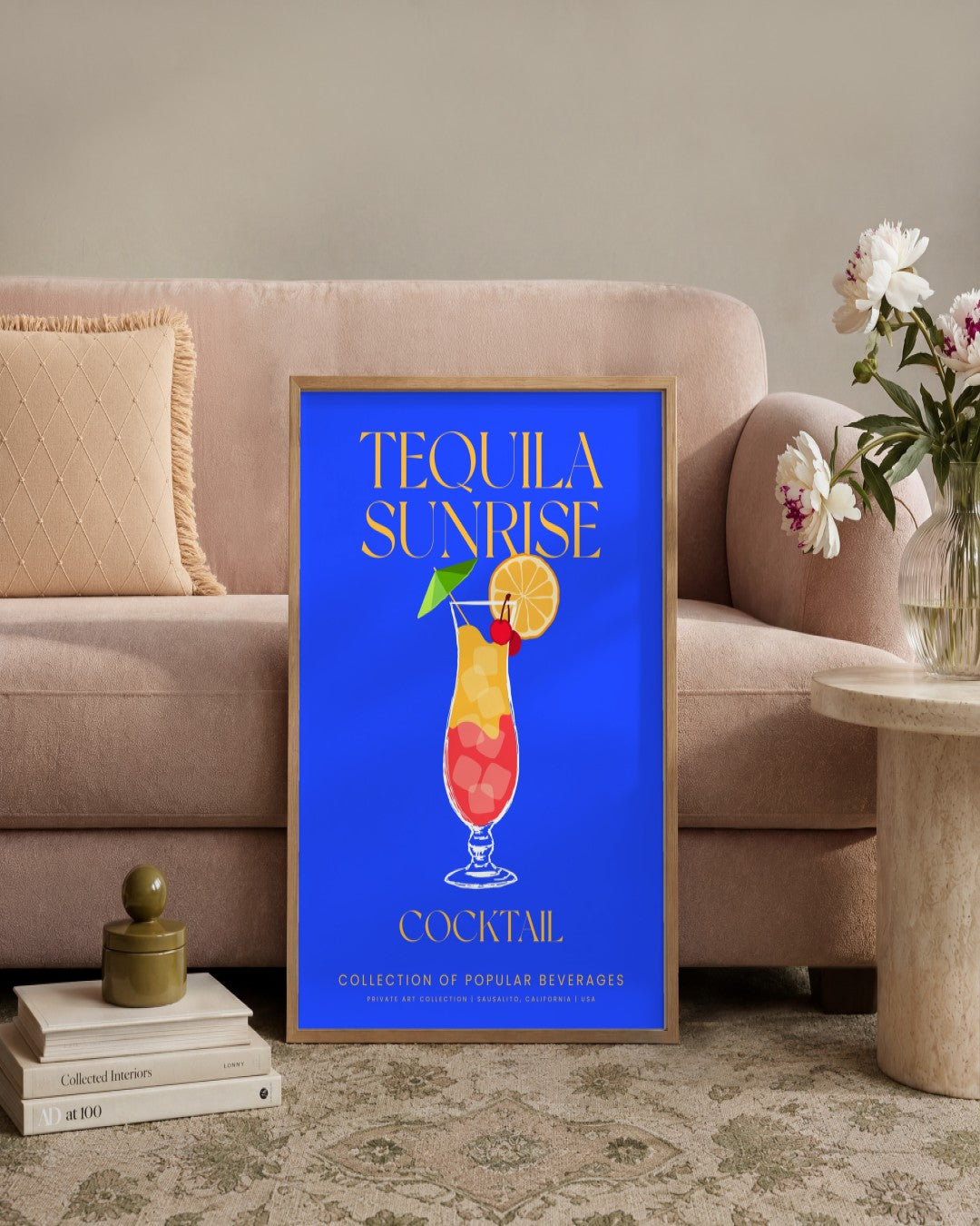 SENT Studio - Cocktail Poster No. 23 - framed print in a styled room
