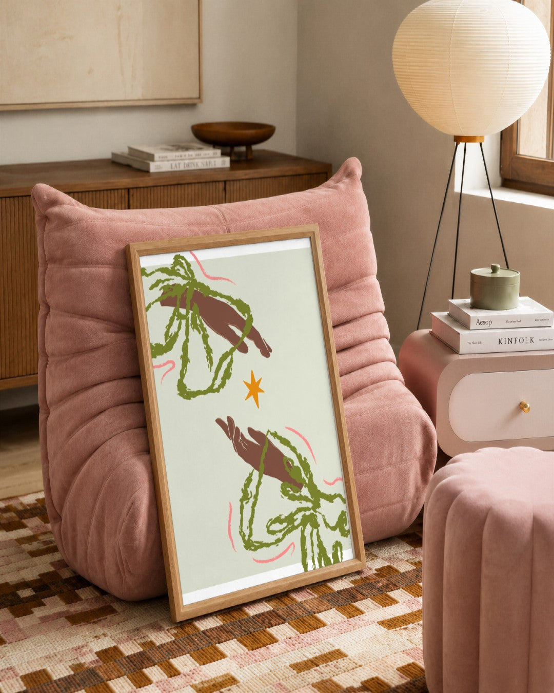 SENT Studio - Blooming Flowers Poster No. 29 - framed print in a styled room