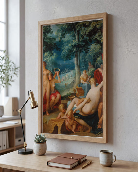 Renaissance Masters - Feast in the Garden - framed print in a styled room