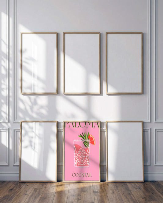 SENT Studio - Cocktail Poster No. 6 - framed print in a styled room