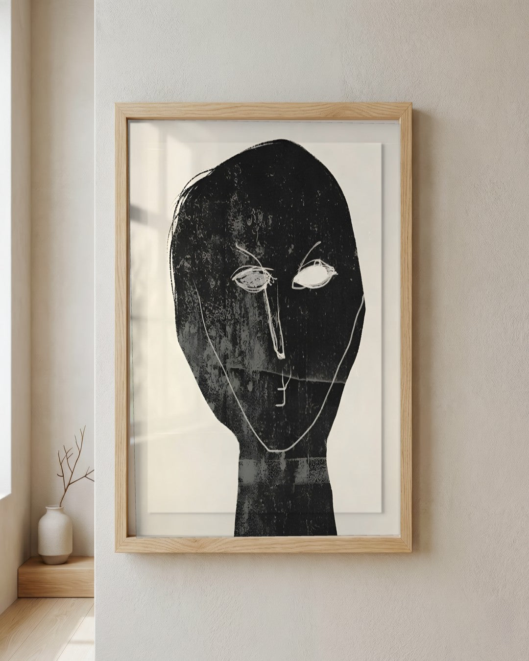 SENT Studio - Monochrome Form No. 146 - framed print in a styled room