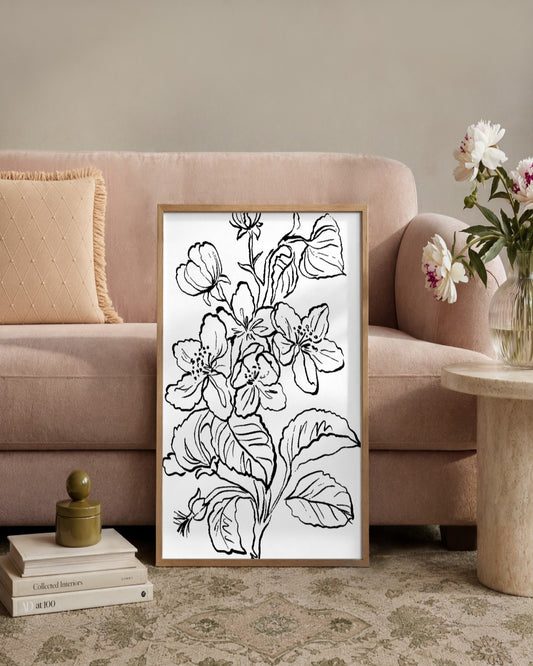 SENT Studio - Blooming Flowers Poster No. 24 - framed print in a styled room
