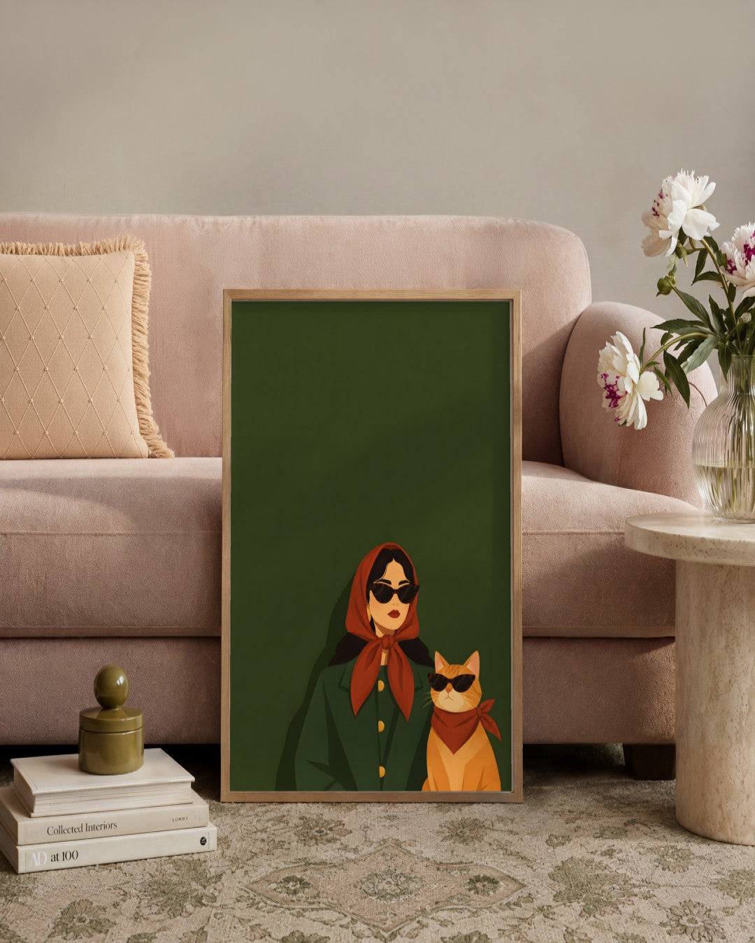 Paige Hilton - Matching Shades - framed print in a styled room