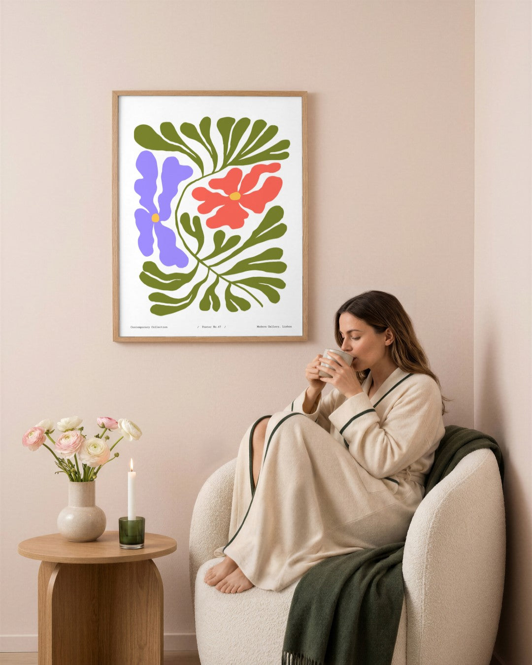 SENT Studio - Blooming Flowers Poster No. 47 - framed print in a styled room