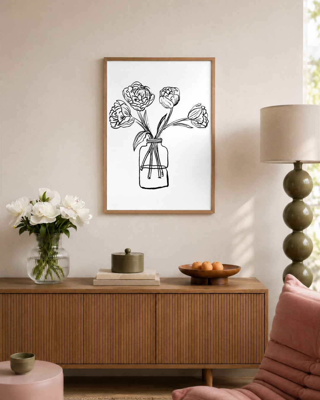 SENT Studio - Blooming Flowers Poster No. 31 - framed print in a styled room