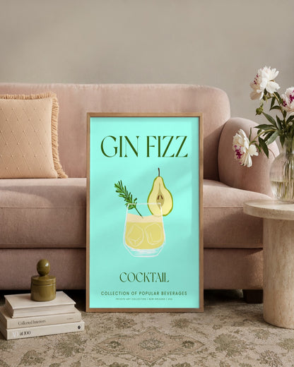 SENT Studio - Cocktail Poster No. 9 - framed print in a styled room