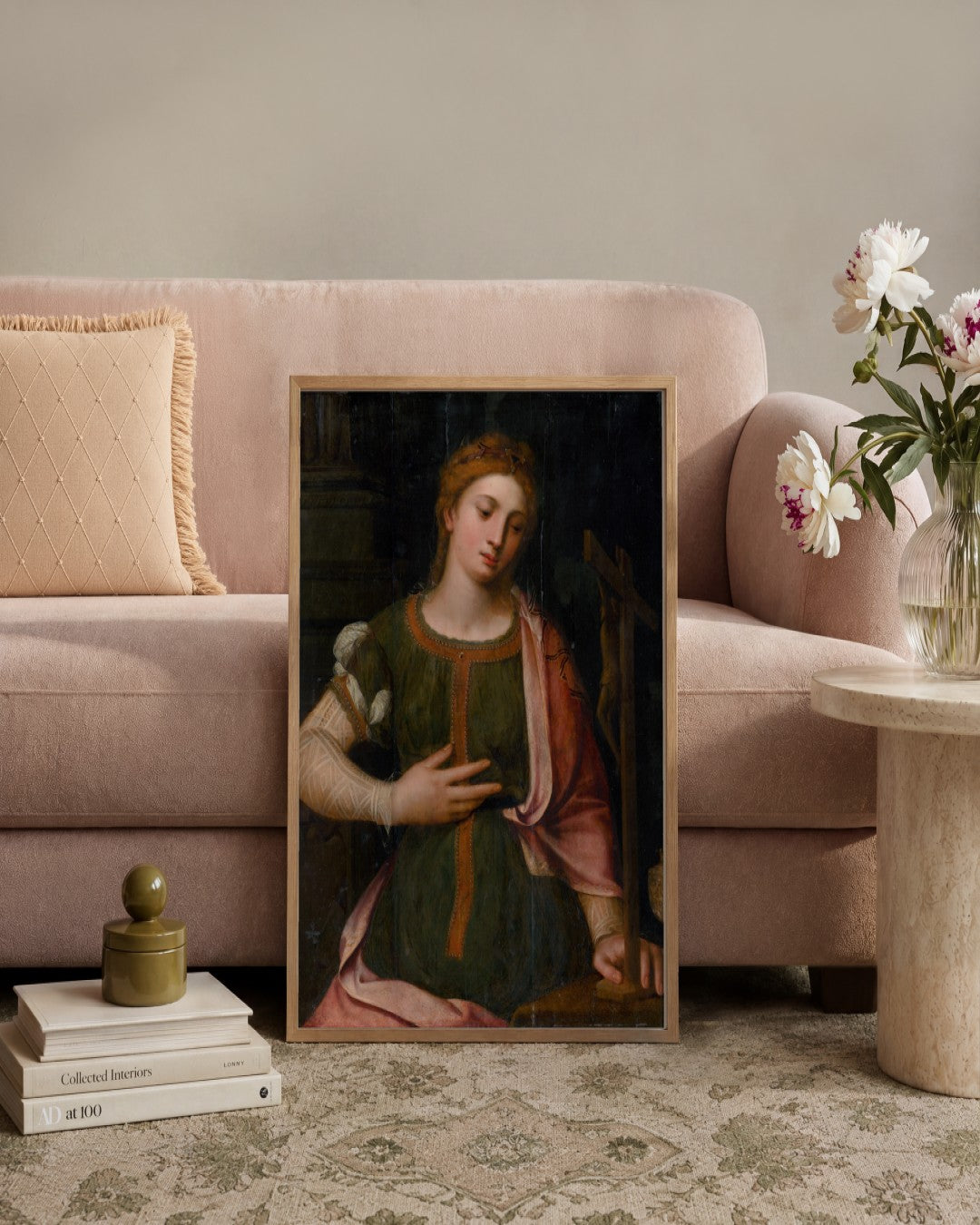 Renaissance Masters - Saint Catherine with the Wheel - framed print in a styled room