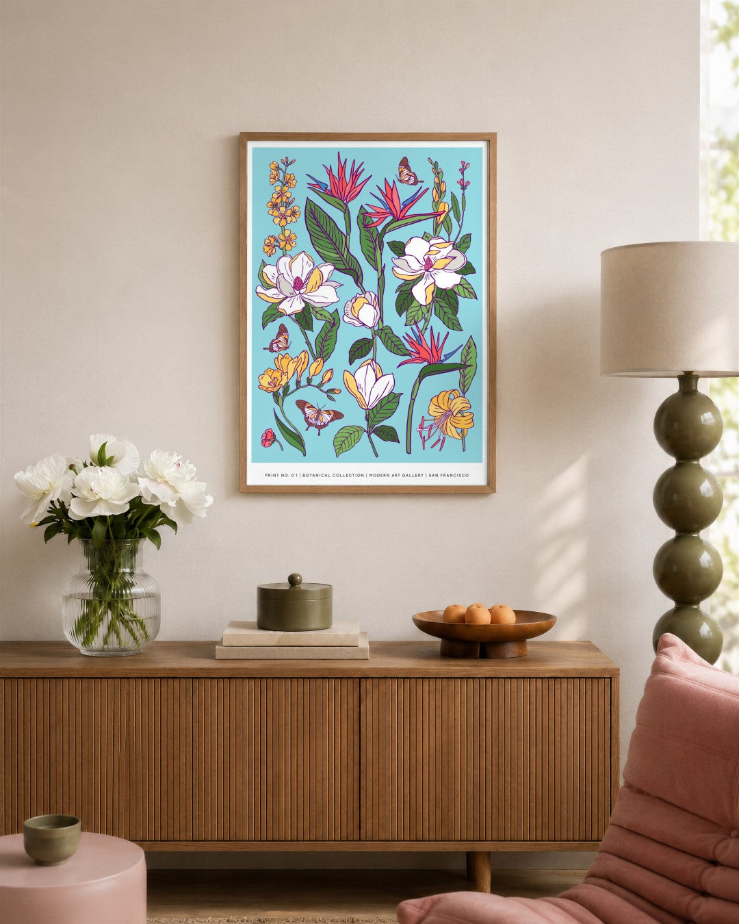 SENT Studio - Flower Poster No. 1 - framed print in a styled room