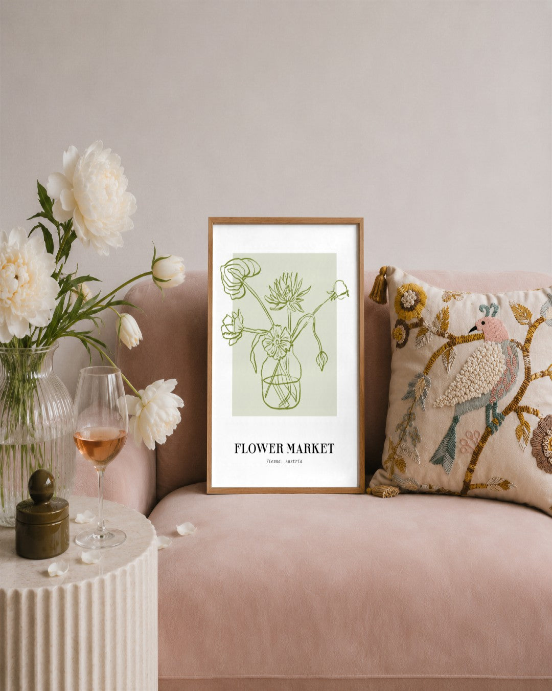 SENT Studio - Blooming Flowers Poster No. 35 - framed print in a styled room