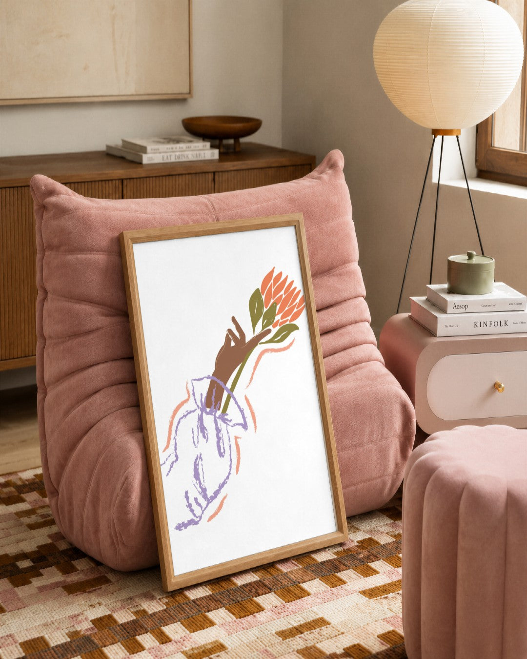 SENT Studio - Blooming Flowers Poster No. 53 - framed print in a styled room