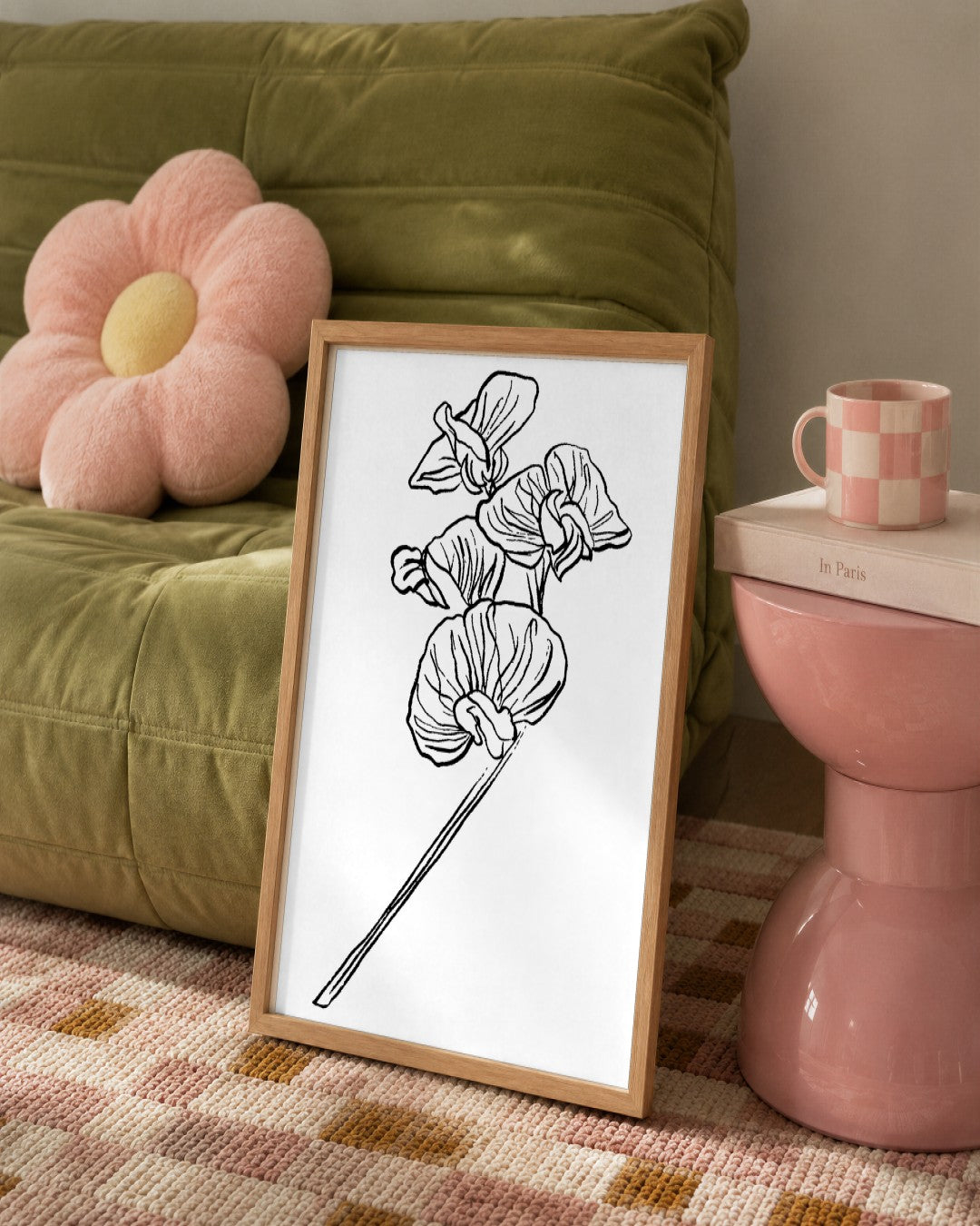 SENT Studio - Blooming Flowers Poster No. 27 - framed print in a styled room