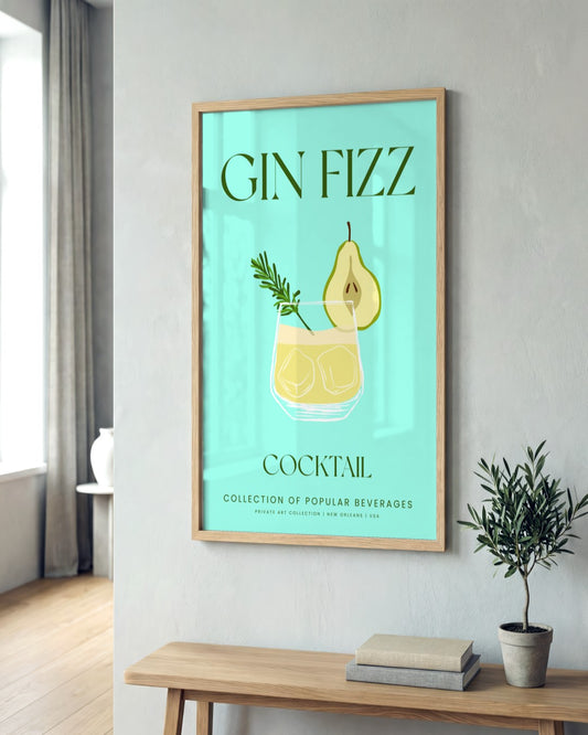 SENT Studio - Cocktail Poster No. 9 - framed print in a styled room