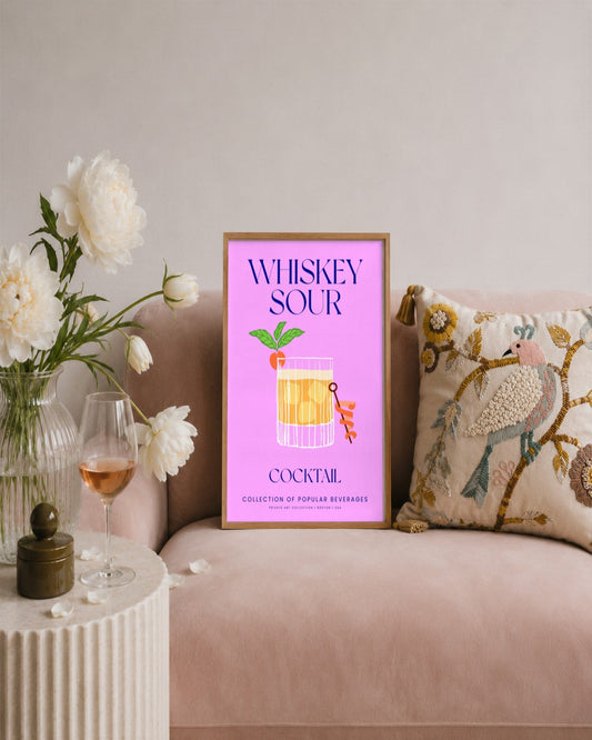 SENT Studio - Cocktail Poster No. 21 - framed print in a styled room