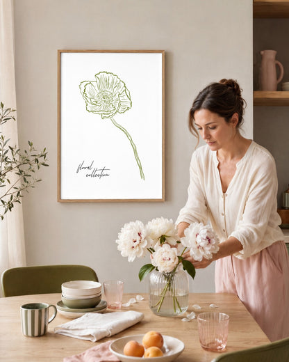 SENT Studio - Blooming Flowers Poster No. 32 - framed print in a styled room