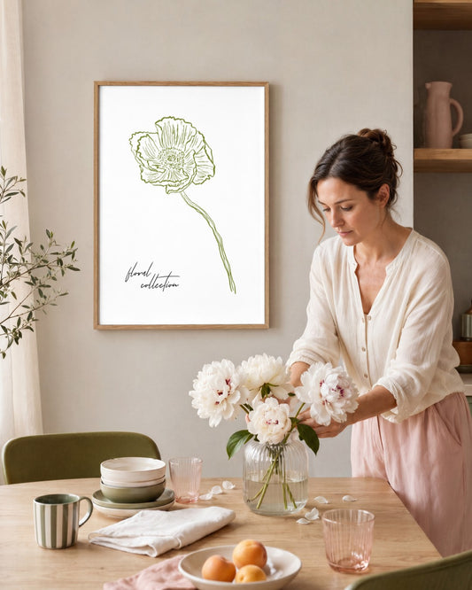 SENT Studio - Blooming Flowers Poster No. 32 - framed print in a styled room