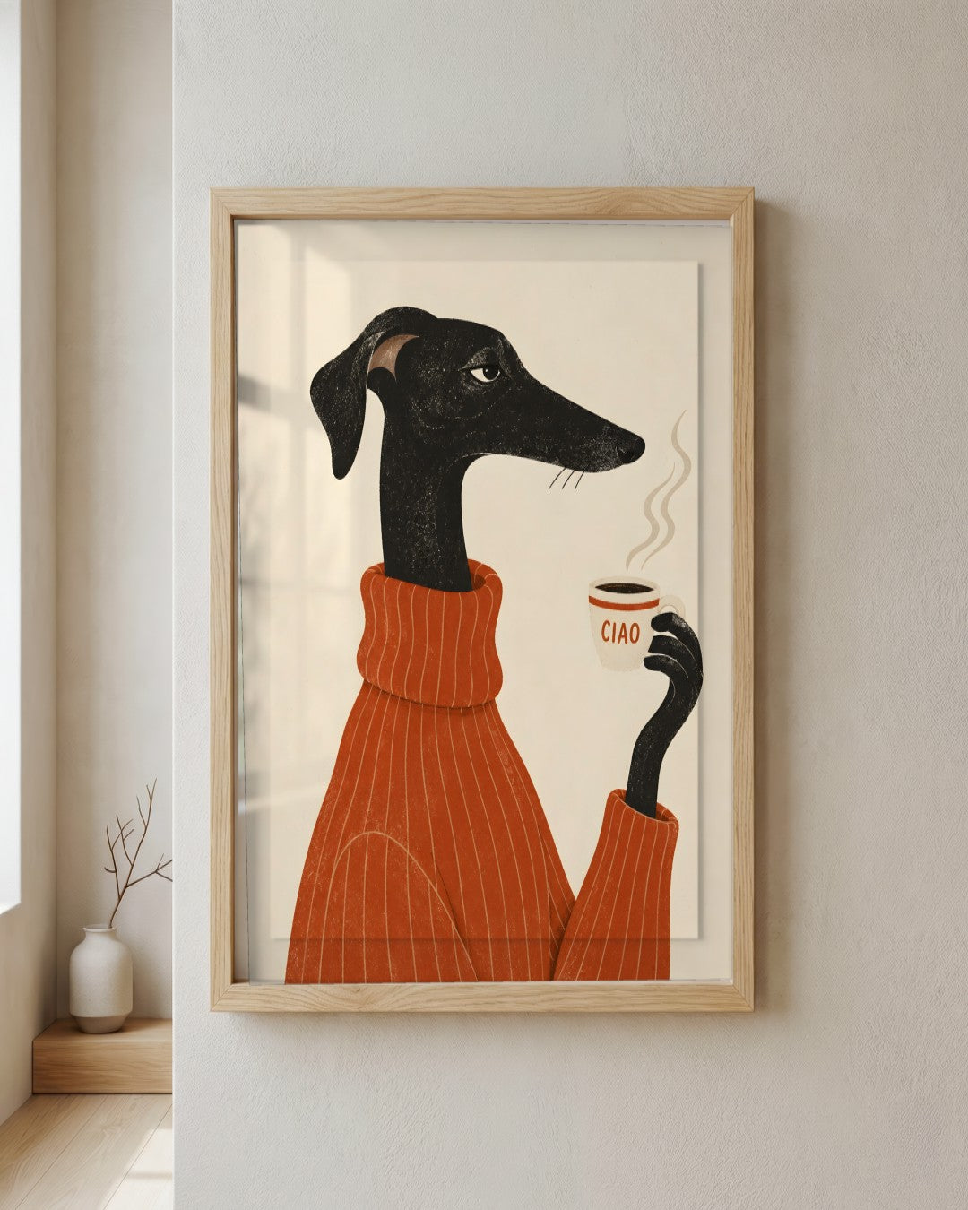 Paige Hilton - Ciao - framed print in a styled room