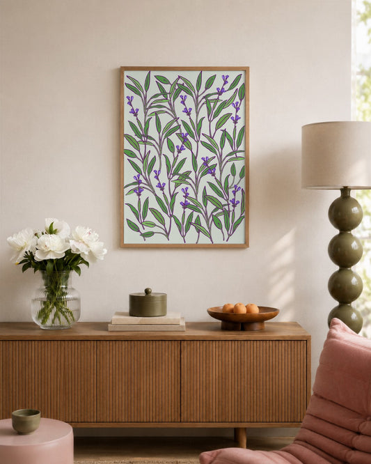 SENT Studio - Flower Poster No. 4 - framed print in a styled room