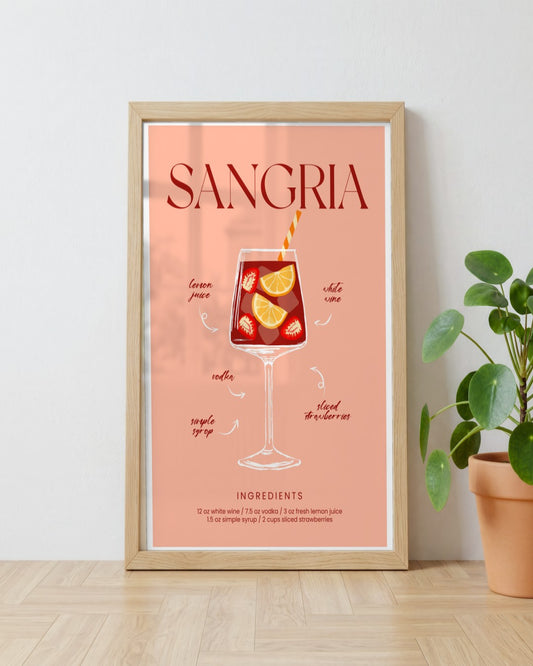 SENT Studio - Cocktail Poster No. 42 - framed print in a styled room