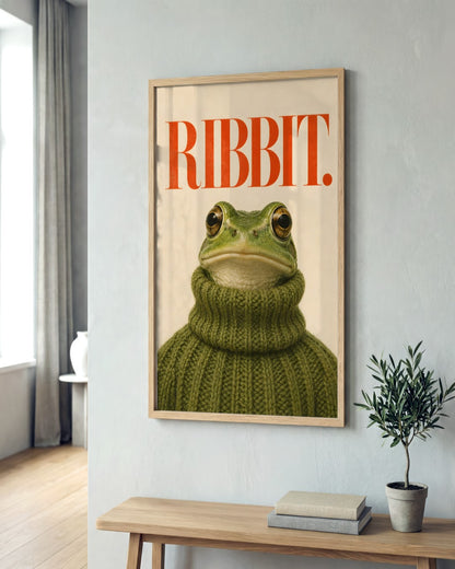 Paige Hilton - Ribbit - framed print in a styled room