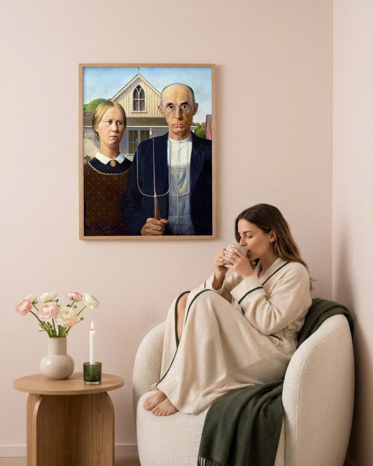 Grant Wood - American Gothic - framed print in a styled room