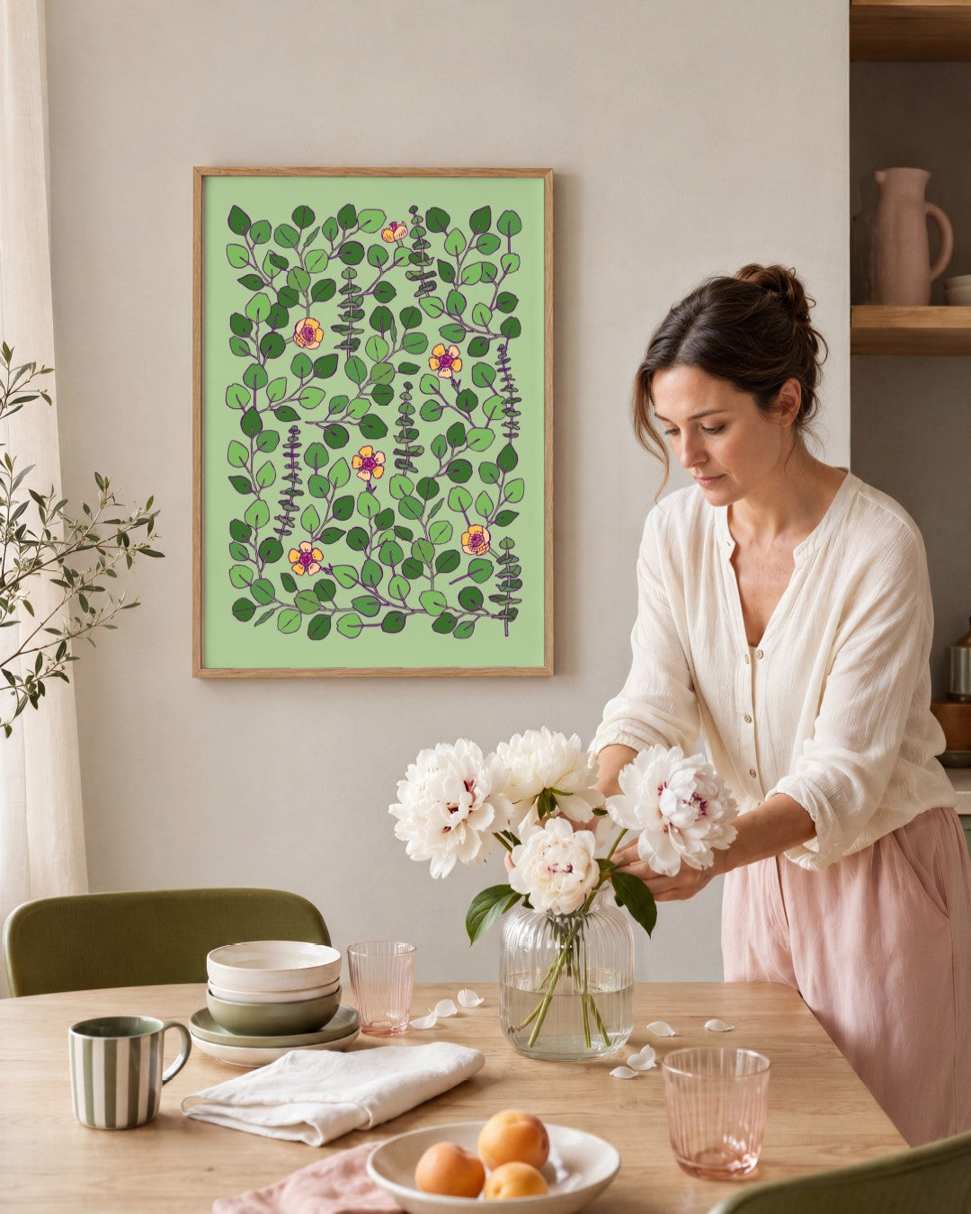 SENT Studio - Flower Poster No. 9 - framed print in a styled room