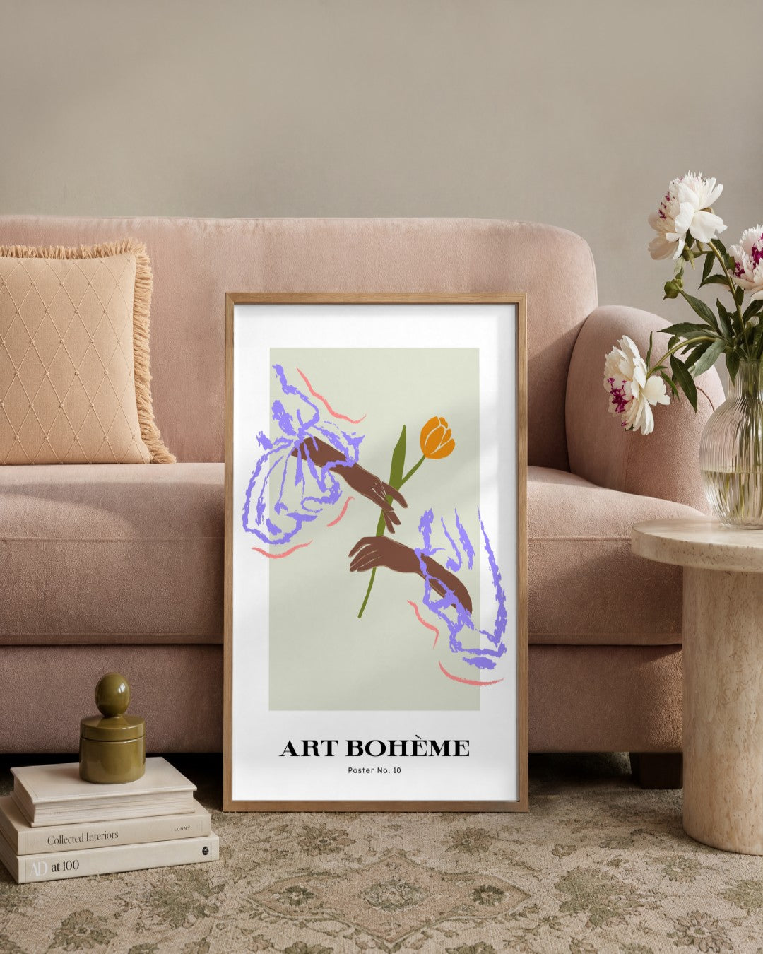 SENT Studio - Blooming Flowers Poster No. 10 - framed print in a styled room