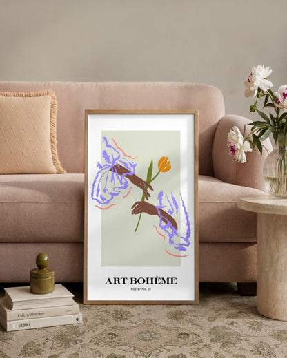 SENT Studio - Blooming Flowers Poster No. 10 - framed print in a styled room