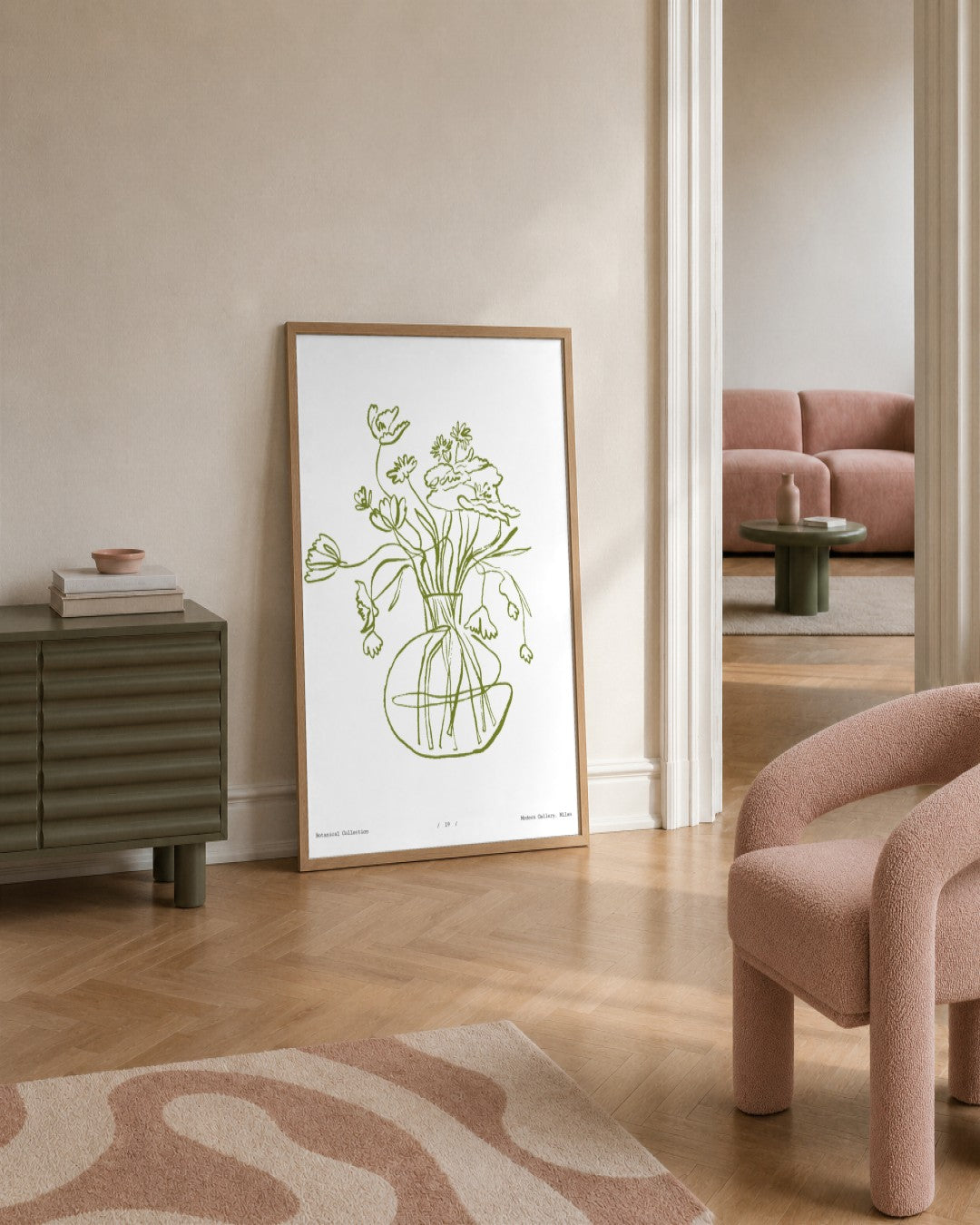 SENT Studio - Blooming Flowers Poster No. 19 - framed print in a styled room