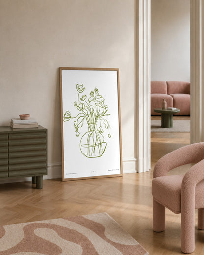 SENT Studio - Blooming Flowers Poster No. 19 - framed print in a styled room
