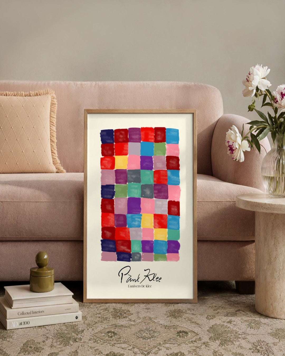 SENT Studio - Colour Squares - framed print in a styled room