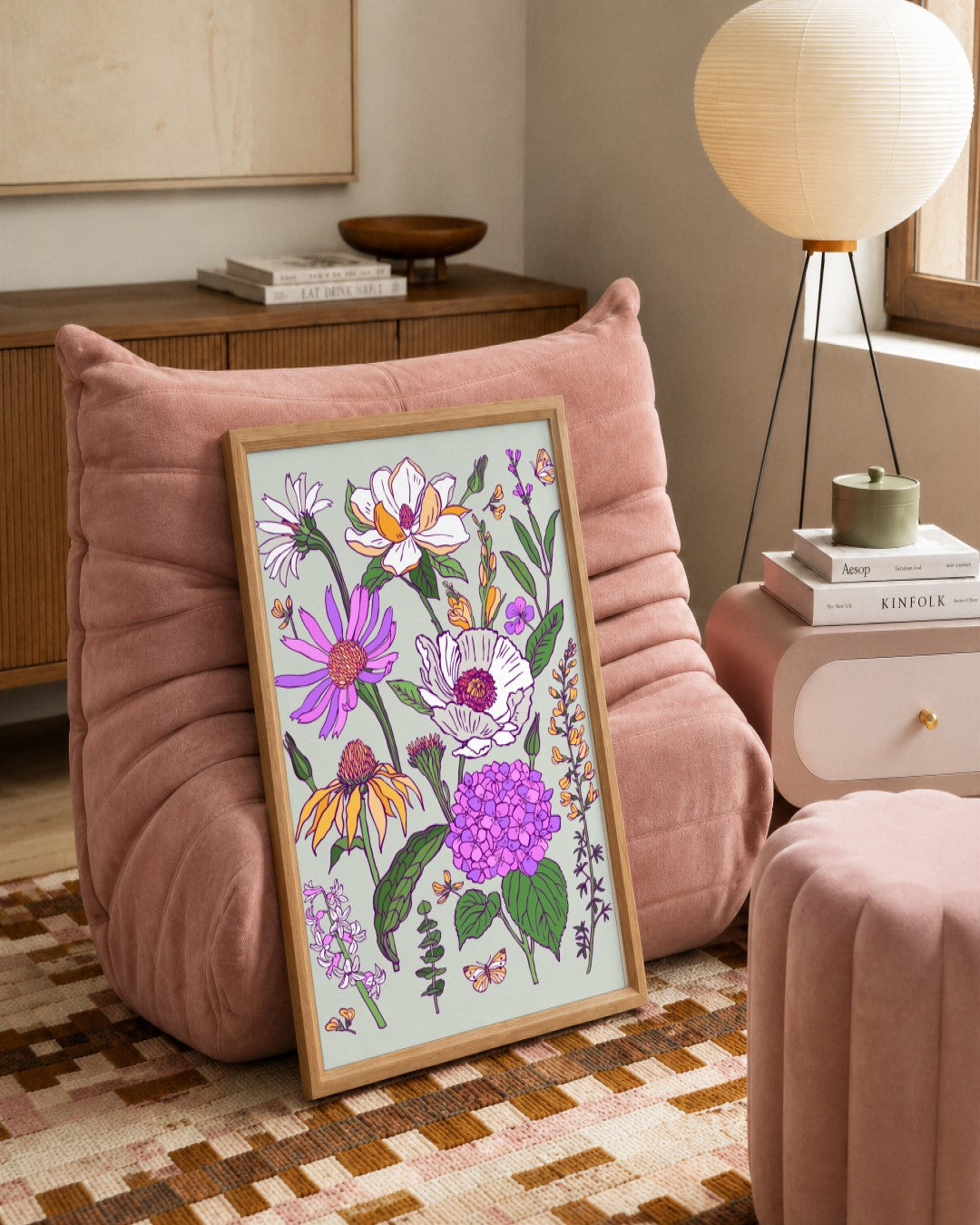 SENT Studio - Flower Poster No. 7 - framed print in a styled room