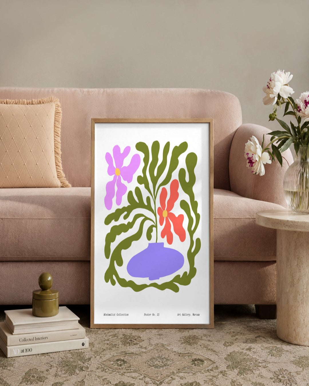 SENT Studio - Blooming Flowers Poster No. 21 - framed print in a styled room