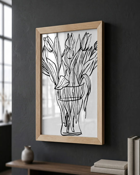 SENT Studio - Blooming Flowers Poster No. 11 - framed print in a styled room
