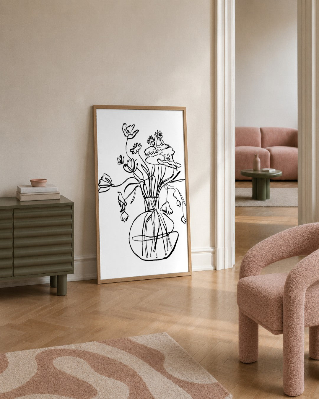 SENT Studio - Blooming Flowers Poster No. 19 - framed print in a styled room