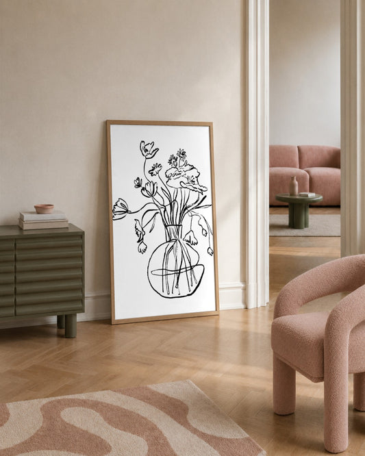 SENT Studio - Blooming Flowers Poster No. 19 - framed print in a styled room