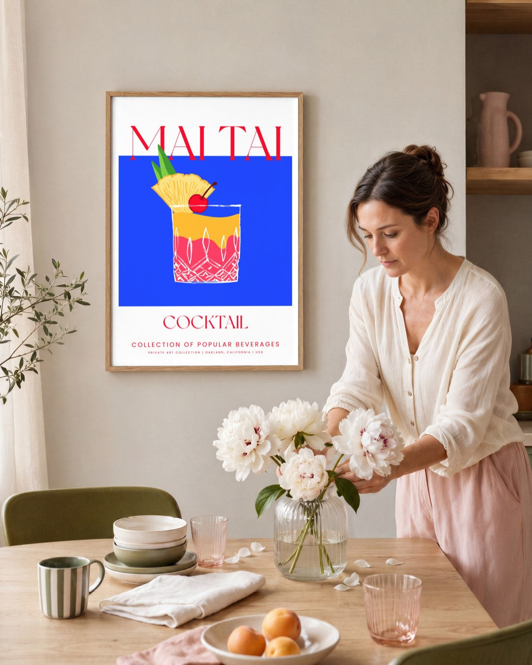 SENT Studio - Cocktail Poster No. 14 - framed print in a styled room