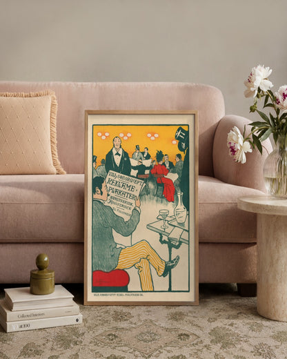 Paul Gustav Fischer - Masters of the Poster: Poster for Exhibition of Artistic Posters of Wilhelm Söborg - framed print in a styled room