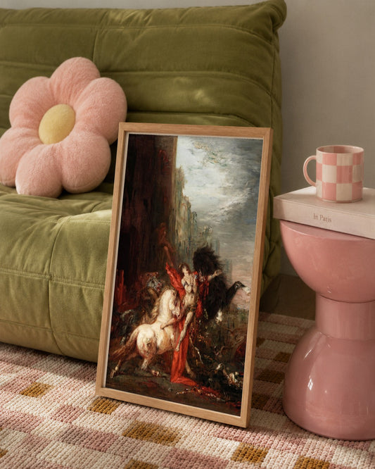 Gustave Moreau - The Centaur and Deianira - framed print in a styled room
