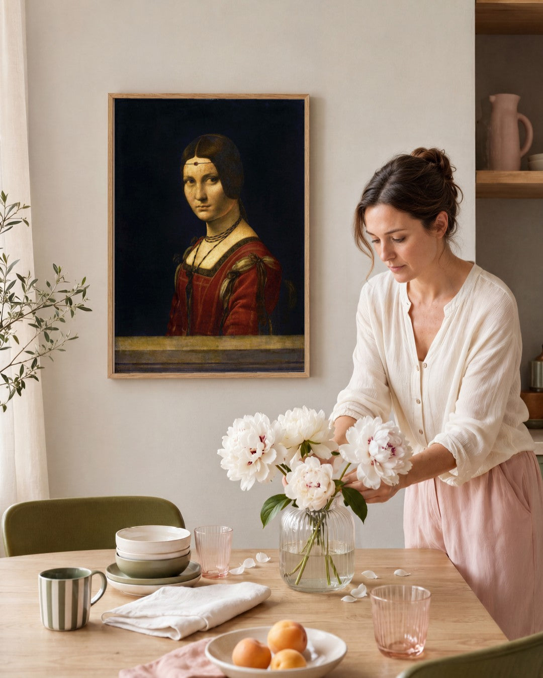Leonardo da Vinci - La Belle Ferronnière - framed print in a styled room